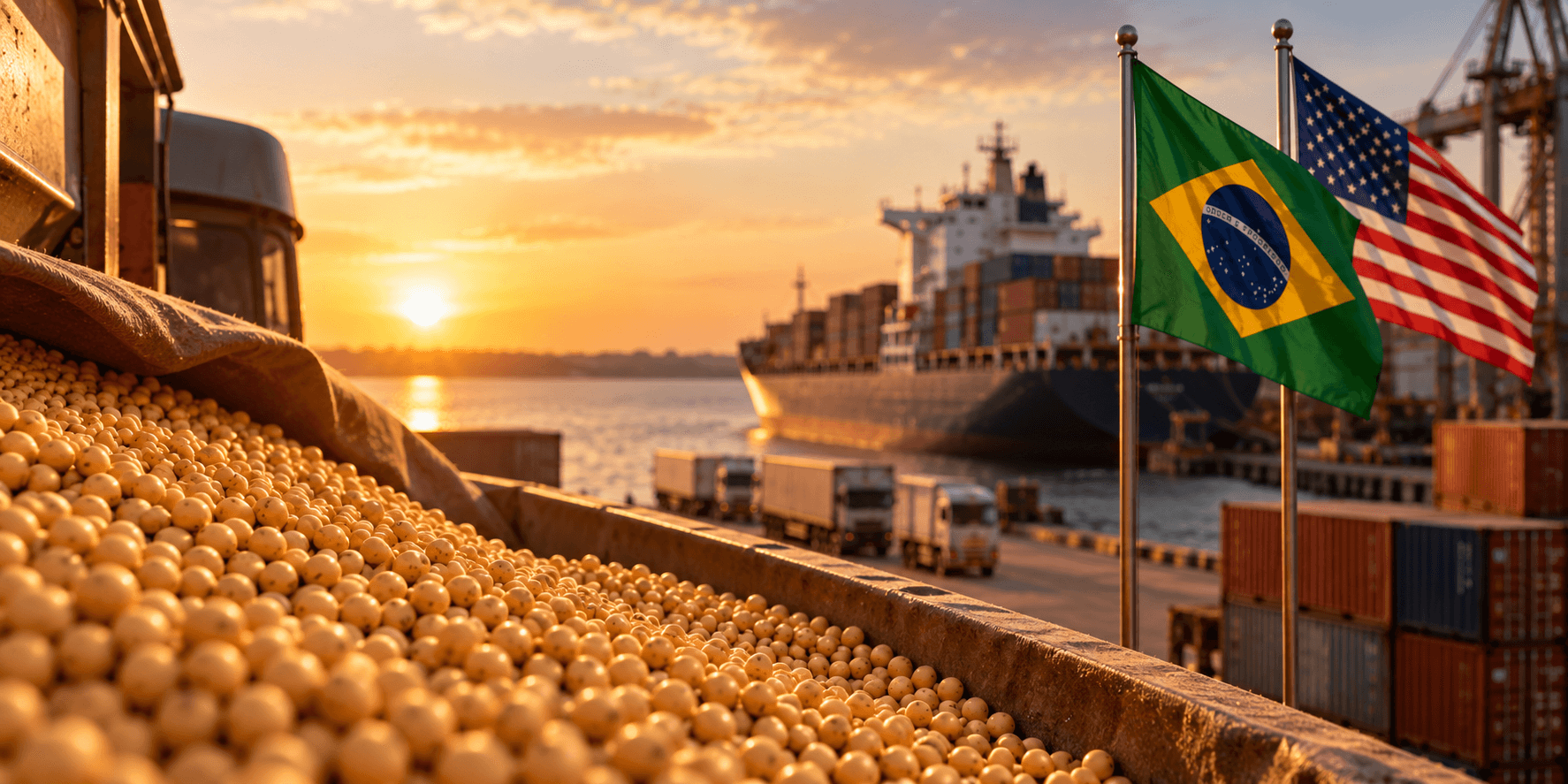 Brasil encosta nos EUA e fica a cerca de US$ 2 bilhões da vice-liderança mundial nas exportações agrícolas
